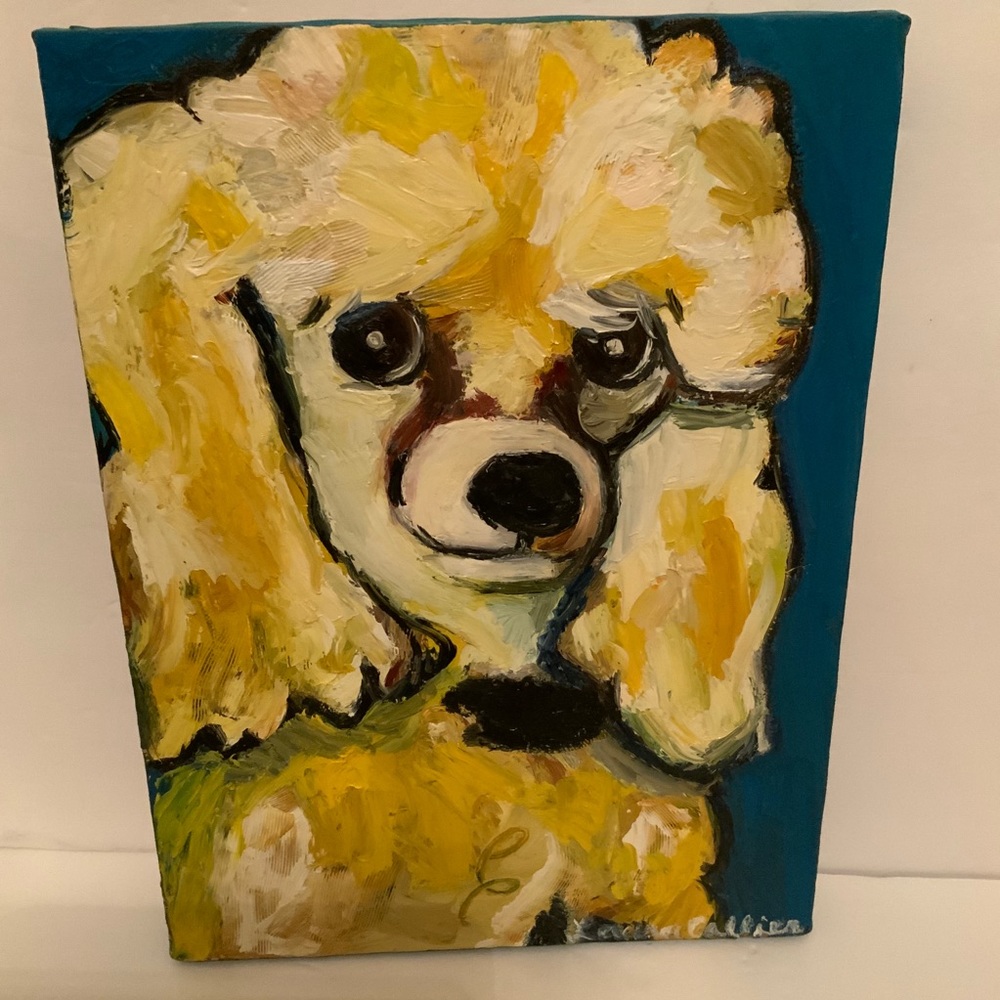 9 x 12 Poodle painting, by an Atlanta artist.